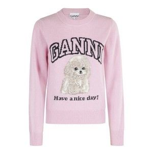 Ganni Pink Graphic Sweater - NWT